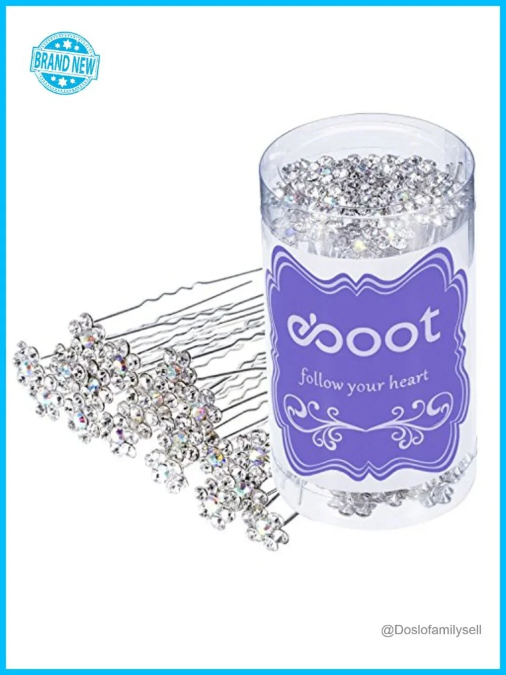 40 Pack Crystal Rhinestone Hair Pins with Storage Bag for Wedding